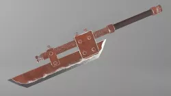 Post-apocalyptic homemade one-handed short sword 3D model