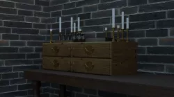 Potion or alchemy desktop drawers with assets 3D model