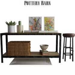 Pottery Barn Clint Reclaimed Wood Console Table 3D model