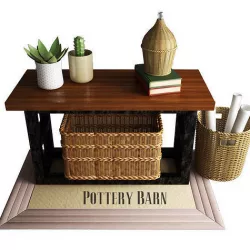 Pottery Barn Griffin Reclaimed Wood Console Table 3D model