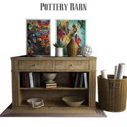 Pottery Barn Livingston Console Table 3D model