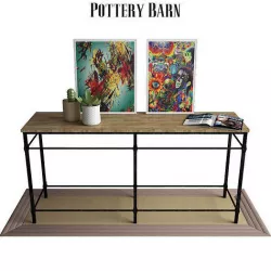 Pottery Barn Parquet Reclaimed Wood Console Table 3D model