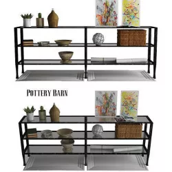 Pottery Barn Tanner Long Console Table Bronze Finish 3D model