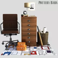 Printer s three Drawer File Cabinet 3D model