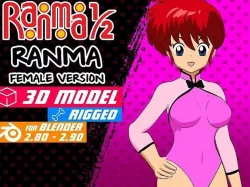 Ranma Female ver - Ranma 1-2 anime Model 3D Low-poly 3D model