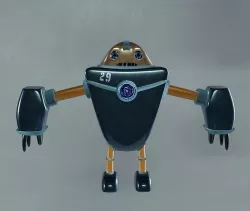 Retro Sci- FI Robot rigged Low-poly 3D model