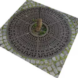 Round metal tree grille grate guard Low-poly 3D model