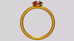 Ruby Gold Ring Low-poly 3D model