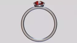 Ruby Silver Ring Low-poly 3D model