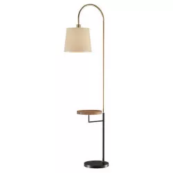 Scandinavian style floor lamp with table and USB charging 3D model