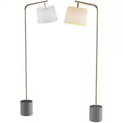 Scandinavian style floor lamp with textile shade 3D model