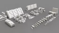 sci fi industrial objects 2 3D model