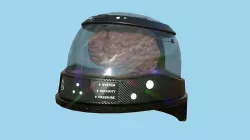 SciFi Brain Helmet 05 Carbon Fiber - Character Design Fashion Low-poly 3D model