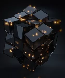 Scifi Cube- Abstract Cubes in Cube Low-poly 3D model