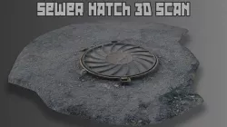 Sewer Hatch 3D Scan Low-poly 3D model