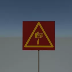 Sign cut hazard Low-poly 3D model