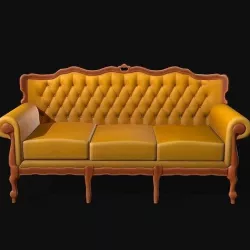 Sofa Antique Stylized Low-poly 3D model