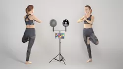Sporty woman doing yoga routine 294 Low-poly 3D model