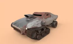 Stylized car Mad Max Low-poly 3D model