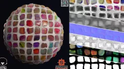Stylized Fancy Cobblestone - PBR - 4K - PNG - SBSAR - Variation Texture