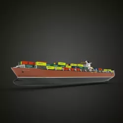 Super Container Ship brown 3D model