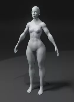 Superhero Female Body Base Mesh 3D Model 10k Polygons Low-poly 3D model