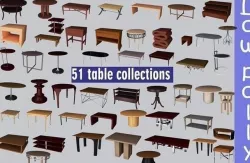  Tables  Low Polly  3d models Low-poly 3D model