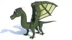 ugly midget green dragon Low-poly 3D model