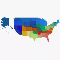 USA states 3D model