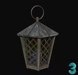 Very old crude lantern Low-poly 3D model