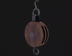 Vintage Pulley Low-poly 3D model