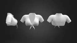 Womens Crop Tied Shirt Low-poly 3D model