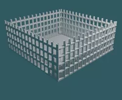 Wood Cage Fight Arena Low-poly 3D model