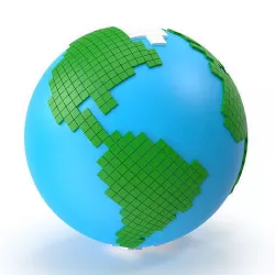 World map cubes Low-poly 3D model