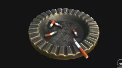 WW2 Ashtray PBR Game Ready Low-poly 3D model