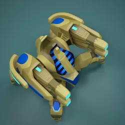 3D model of a robot based on StarCraft motives 3D model