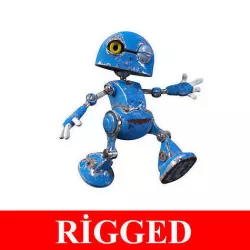 3D Rusty Robot Low-poly 3D model