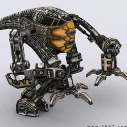 3DRT - Mech robot engineer - 04 Low-poly 3D model
