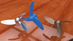 a propeller three propellers 3D model
