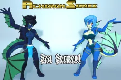 Acheron Sea Serpent Nude Low-poly 3D model