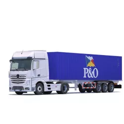 Actros MP4 with 10 Containers Low-poly 3D model