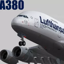 Airbus 380-8 Lufthansa Low-poly 3D model