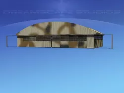Aircraft Hangar M3 Low-poly 3D model