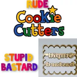 Amazing Stupid Bastard Rude Word Cookie Cutter Stamp Cake Decor 3D model