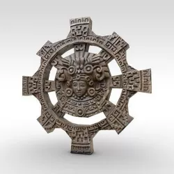 Ancient carved wall artifact Low-poly 3D model