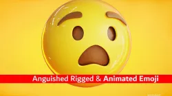 Anguished Animated Emoji Reaction Low-poly 3D model