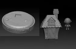 Animals crossing diorama basic 3D model