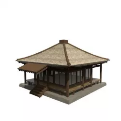 Asian Dojo Low-poly 3D model