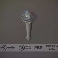 Barrier Bollard pack 3 Gray v1 Low-poly 3D model