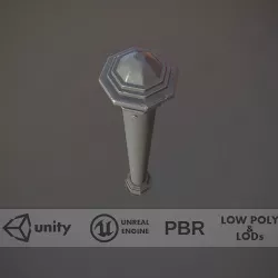 Barrier Bollard pack 3 Gray v2 Low-poly 3D model